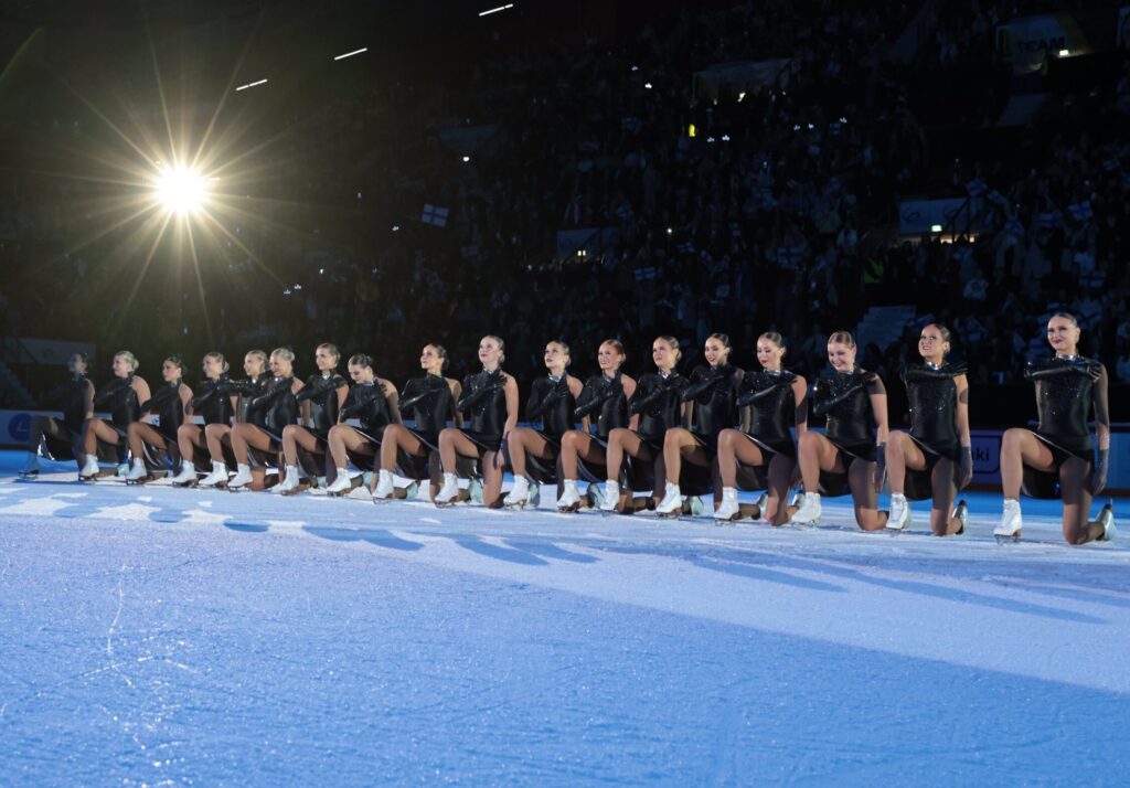 Medal ceremony at Synchro worlds 2025 in Helsinki